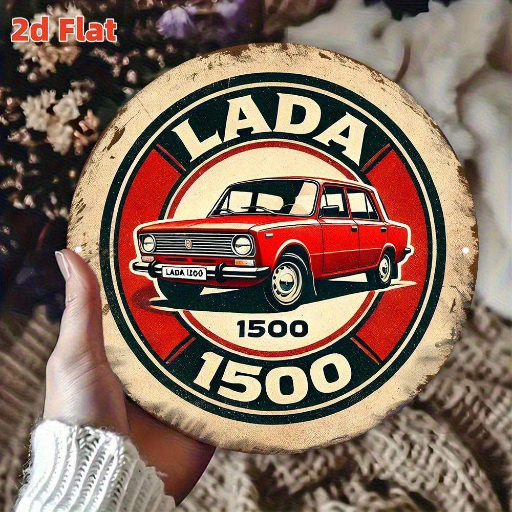 2D Platt Hängande Metalldekoration, Handmålad Väggskylt