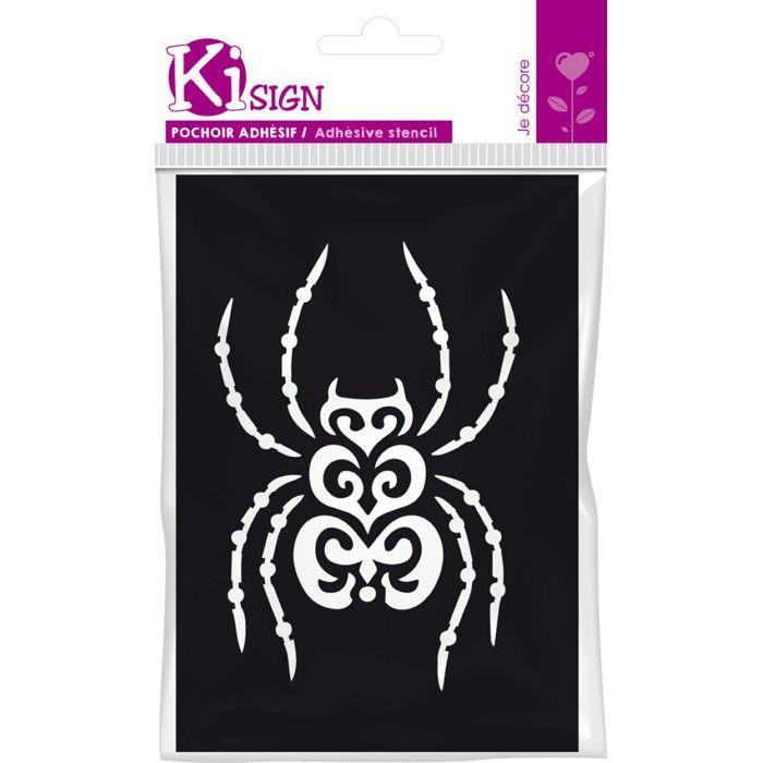 Adhesive Stencil - KI-SIGN - Maori Spider - 7x10 Cm - Repositionable - Multi-surface