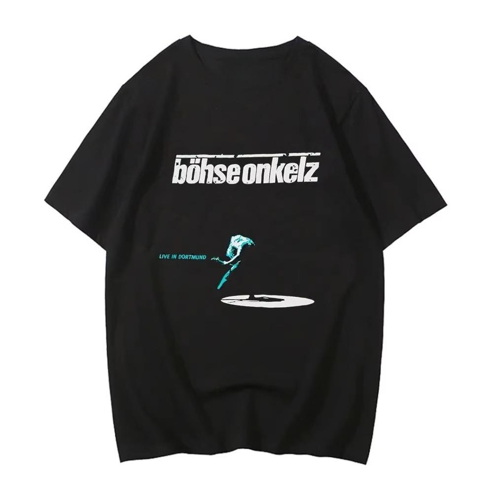 2026 Heißer Verkauf Böhse Onkelz T-Shirt Vintage Atmungsaktiv Deutsche Punk Rock Band Merch Unisex Oversized Rundhals Baumwolle Kurzarm Herren Damen T-Shirts Tops
