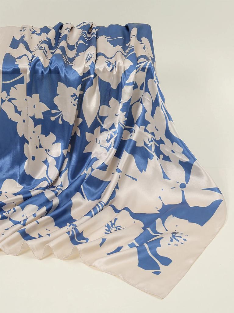 90*90cm Square Silk Scarf Women Print Scarves Satin Shawl Wrap Hijab Female Headband Bandana Foulard Neckerchief