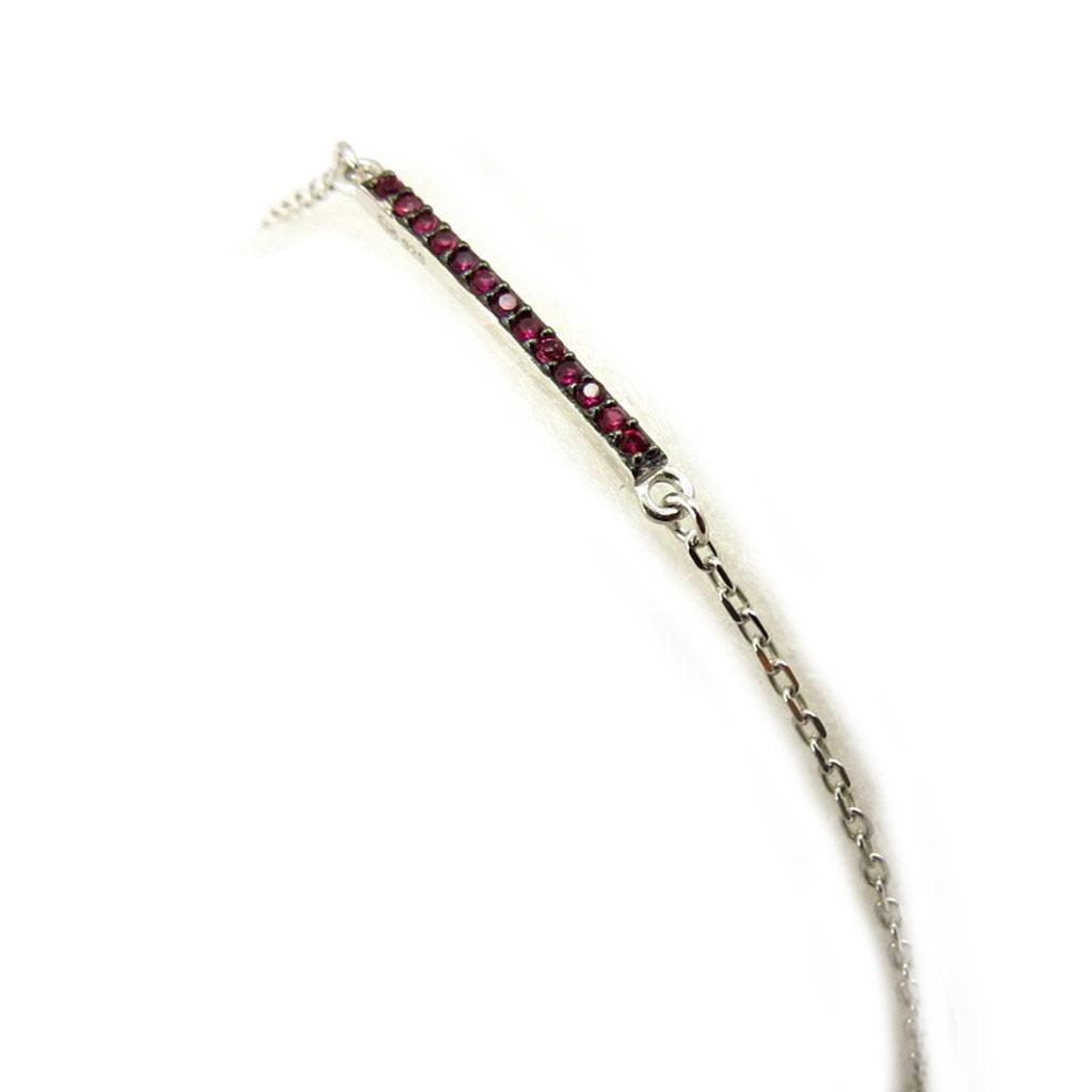 Les Trésors De Lily [K3382] - Bracelet Argent 'Déesse' rose noir argenté (rhodié) - 18x1 mm