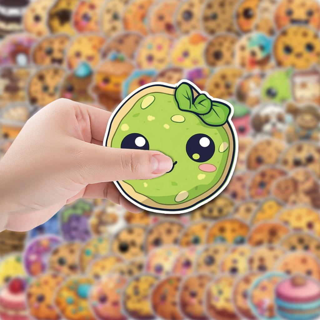 100 Cute Cookies Graffiti Stickers Computer Mobile Phone Water Cup Decoration Stickers Waterproof Creative Children's Stationery Stickers