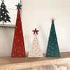 Christmas Decorations-Wooden Tree Signs Three Sizes With Star For Home Shelf Mantel Fireplace