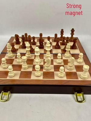 High-Grade Solid Wood Magnetic Folding Chessboard - Large Size for All Ages