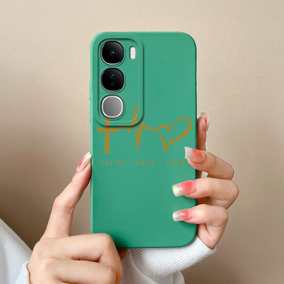 For Vivo V40 Lite V40SE Y200 Y300 Case Simple Heart Liquid Silicone Camera Protection Back Cover For Vivo V 40 Lite V40 SE Funda
