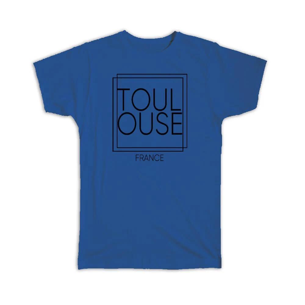 Gift T-Shirt : TOULOUSE France Square Modern Minimalist Font 2XL
