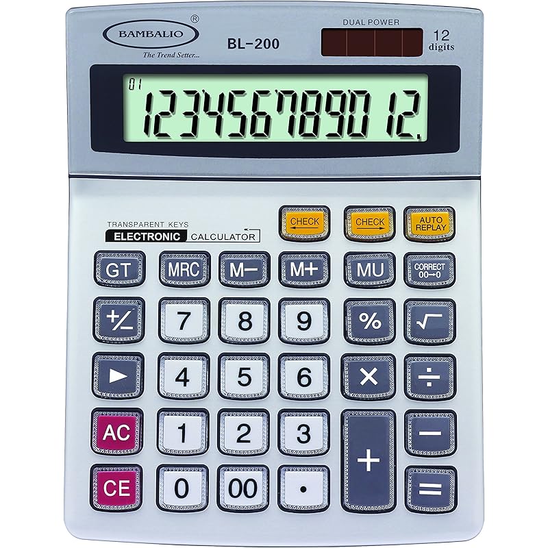 Bambalio 12 Digits BL-200 Big Display Electronic Calculator with 3 Years Warranty.