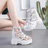Fashion 11CM Classic Thick Bottom Gladiator Shoes Woman Summer Chunky Sneakers High Platform Sandals Hollow Out Wedge Heels Sandalias