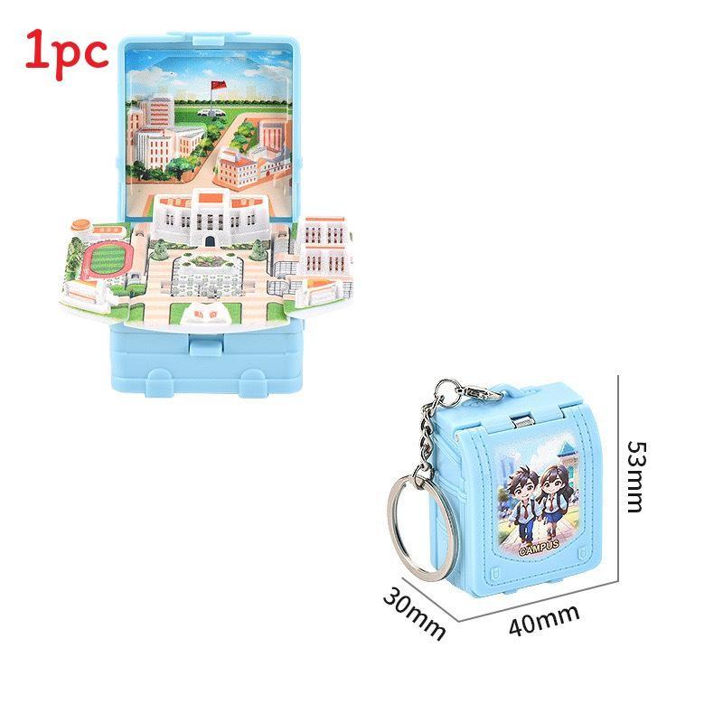 3d Pop Up Puzzle Book Keychain With Fortress Scene For Stress Relief And Creative Gift