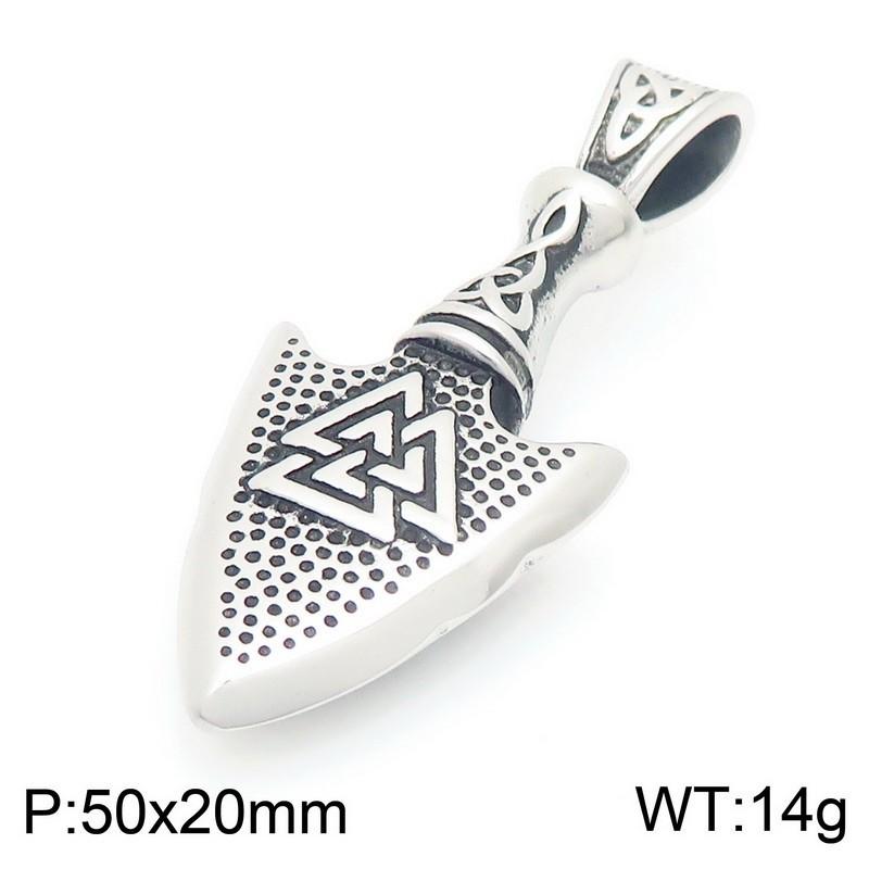 Norse Mythology Black Diamond Eye Of Horus Cross Necklace Retro Viking Sea King Trident Titanium Steel Pendant Men