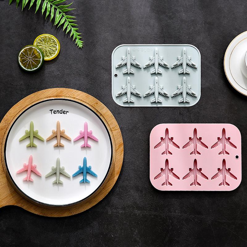 Letadlo Fondánová Silikonová Forma, 3D Letadlo Forma na Ledové Kostky, Letadlo Silikonová Forma na Čokoládu a Cukroví, Forma na Pečení ve Tvaru Letadla