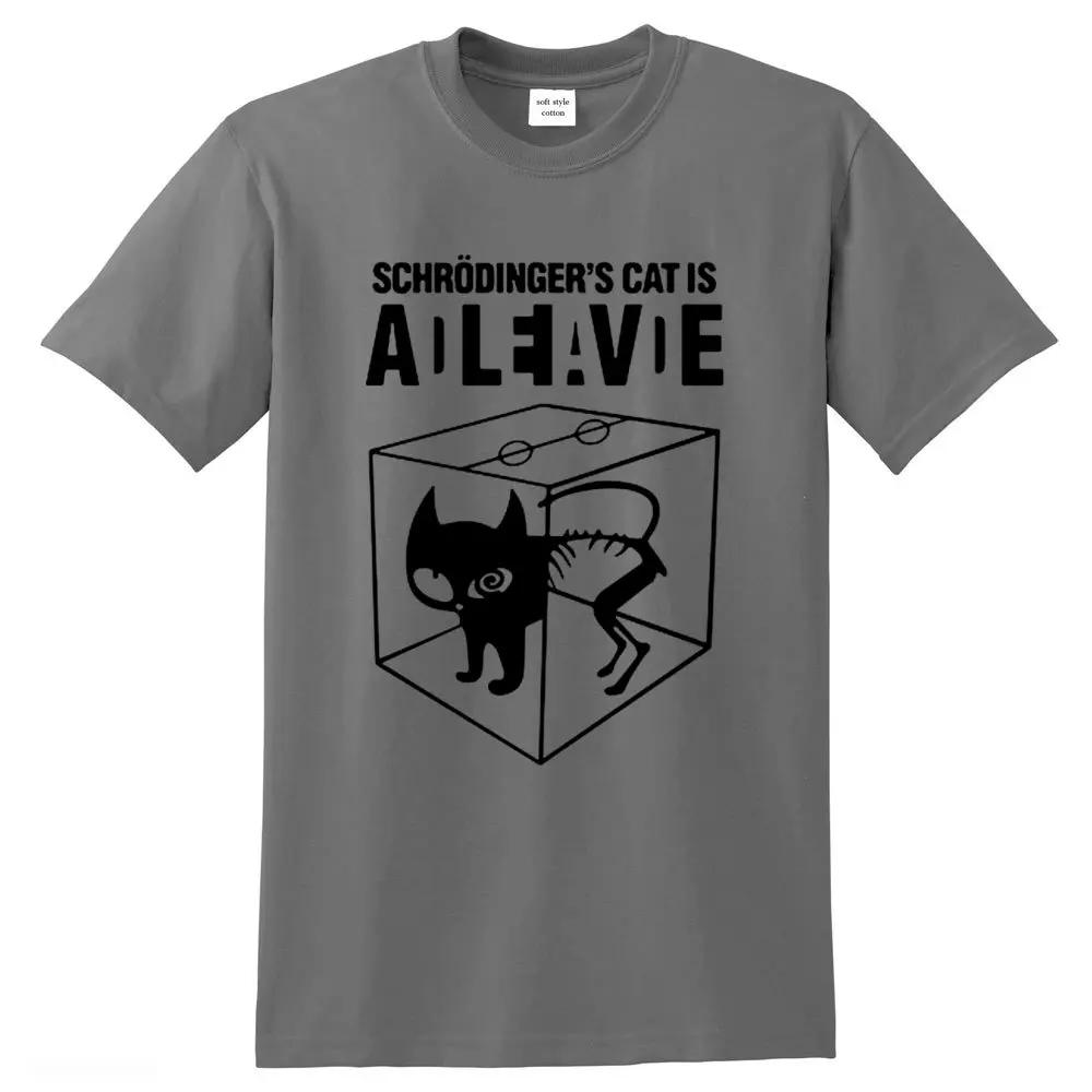 Men's T-shirt Top Quality Cotton Schrodinger's Cat Print Men T Shirt Crew Neck Casual The Big Bang Theory Mens Tshirt Geometric