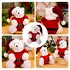 Plush Sitting Bear Doll Figurine Christmas Theme Animal Collectible Ornament Home Decoration Unique Christmas Present