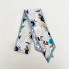 Korean Fashion Colorful Flowers Women Twill Ribbon Small Scarf Binding Bag Handle Ribbon Hair Band Small Scarf Headband