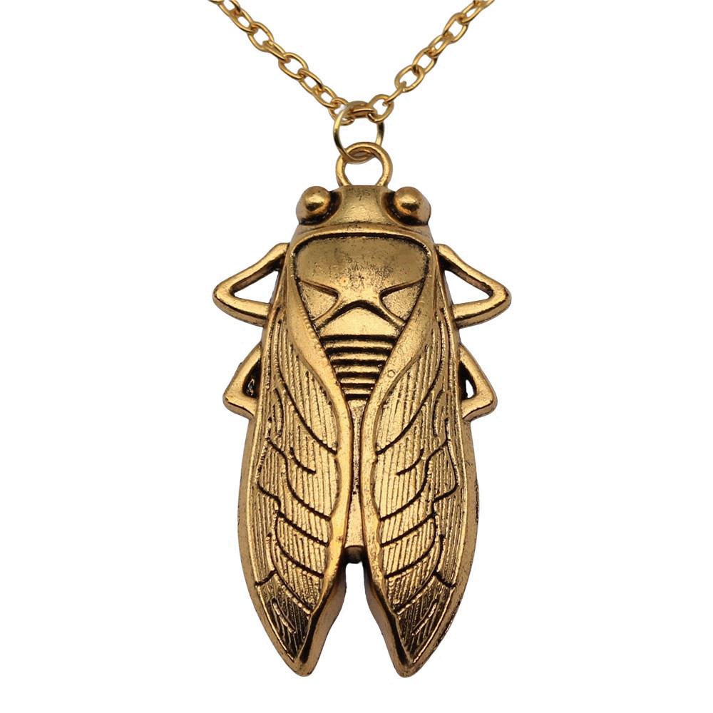 Openwork Dragonfly Pendant antique Gold color Necklace Insect Jewelry 45cm or 70cm long chain