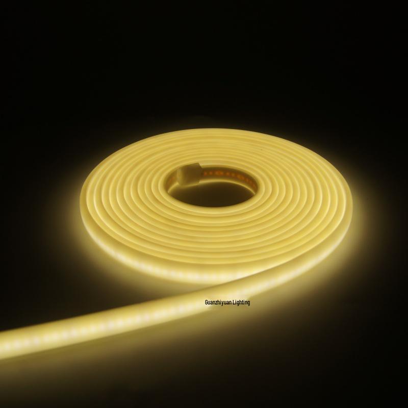 Waterproof Flexible COB LED Light Strip for Indoor/Outdoor Use, 110V/220V, Ideal for Living Room Ceiling and Background Wall.