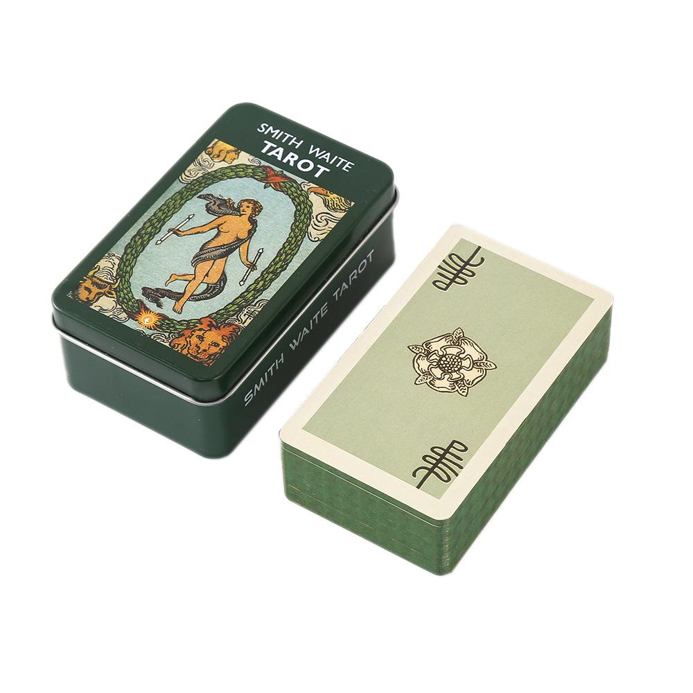 Baraja de Tarot Dorado con Caja de Hierro e Instrucciones
