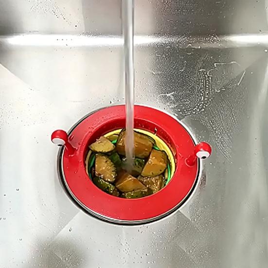 Rainbow Sink Strainer Expandable Capacity Basket Prevents Clogs And Odors Food Waste Collector for Kitchen