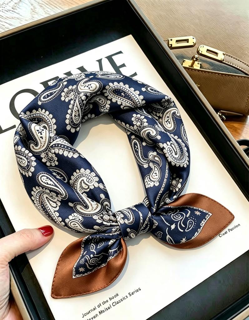 [111 mulberry silk] Bonas women's silk small square scarf silk scarf 11 new autumn and winter gift mother small scarf