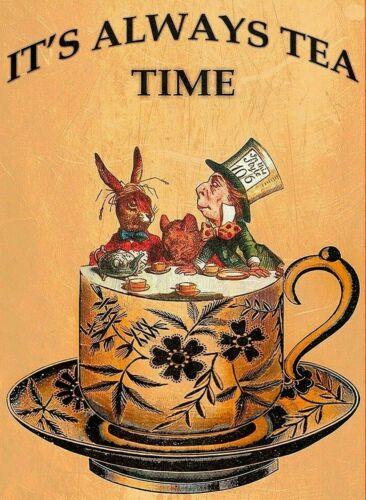 Its always Tea Time retro vintage style metal sign man cave shed barpubAluminum 20x30cm（7.8x11.8inch）