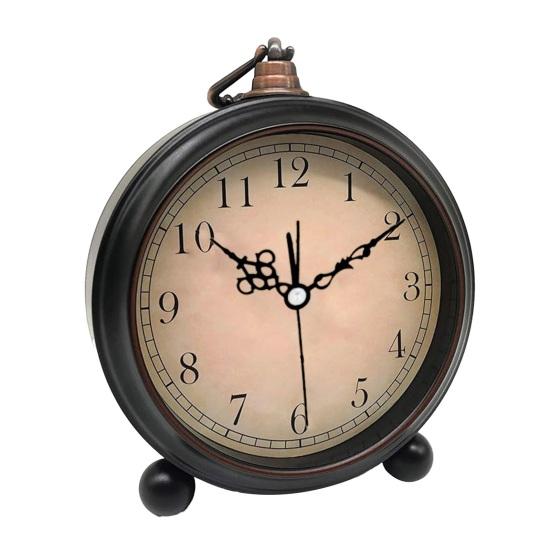 Vintage Metall Analoger Wecker Großes Display Tickenlos Leise Batteriebetrieben Schlafzimmer Retro Schreibtisch Quarz Uhr Kinder Schüler Geburtstagsgeschenk