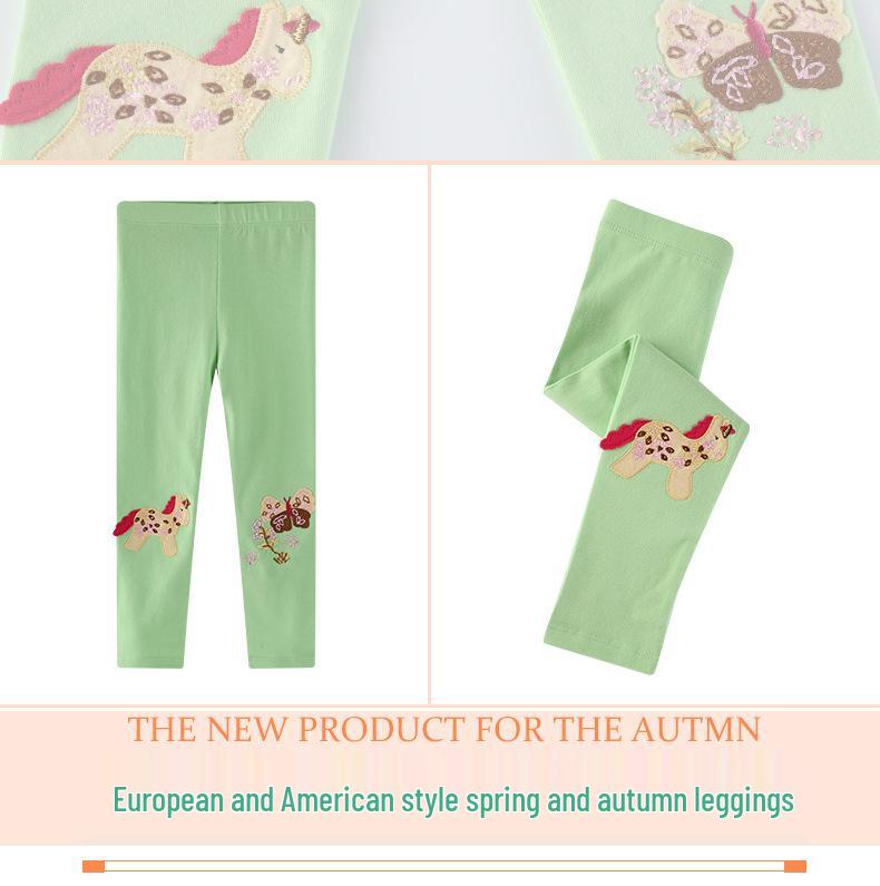 Girls' Long Cotton Leggings, Spring/Summer Princess-Style.