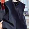 Sleeveless Cardigan Women Waistcoats Ropa Mujer Vintage Korean Vest Office Lady Tanks