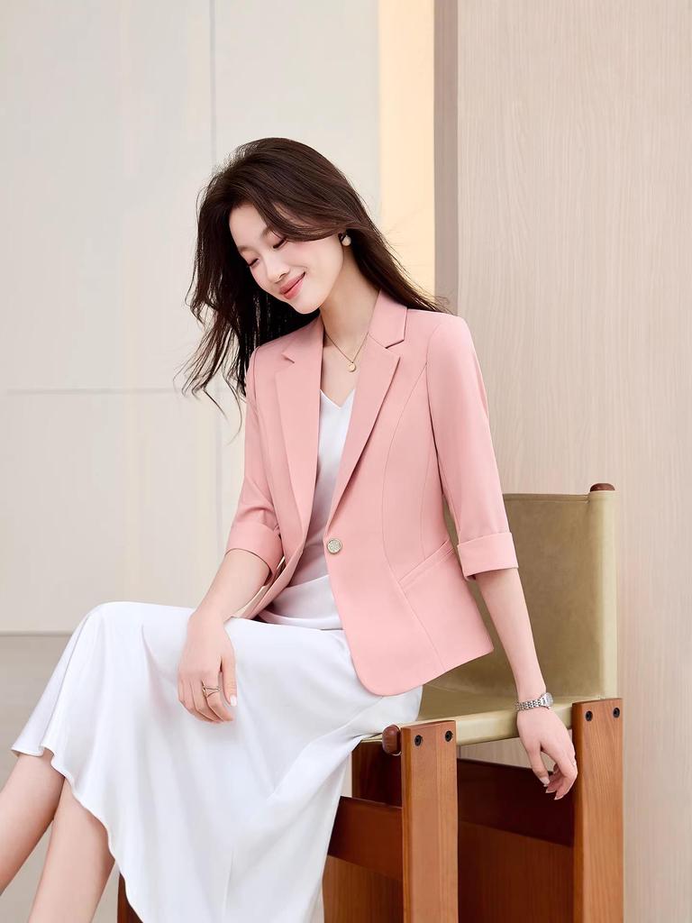 Women's 2026 Spring Fashion Suit: Versatile Casual Jacket & Dress Set for Work