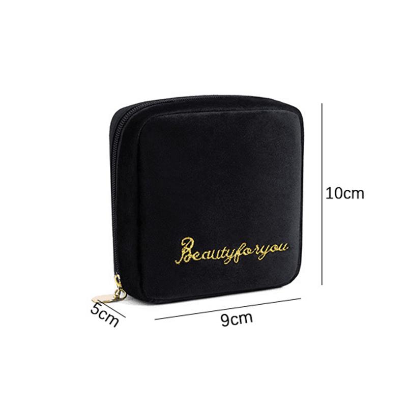 1/4 Pièces Sac à Rouge à Lèvres Portable de Voyage Sac à Cosmétiques en Velours Sac de Rangement Girly Grande Capacité Sac à Toilette Portatif Classé