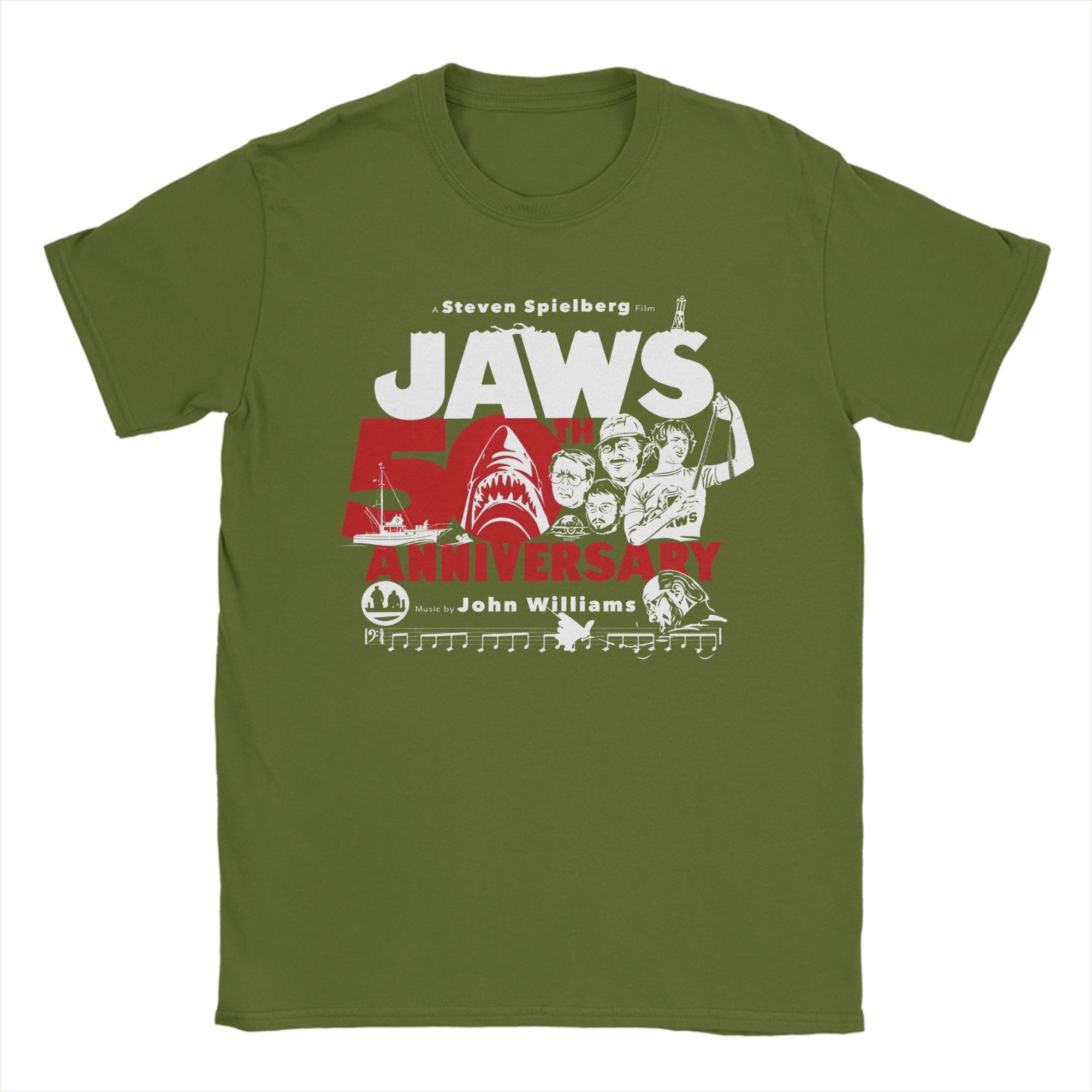 Summer Jaws 50Th Anniversary Movie T Shirt For Unisex  100% Cotton T-shirts Short Sleeve Tops 4XL