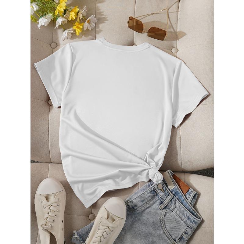 European Size Cartoon Puppy Wearing Heart Fashion Glasses and Heart Sweater Surrounded by Red Hearts Valentine's Day New Round Neck T-Shirt