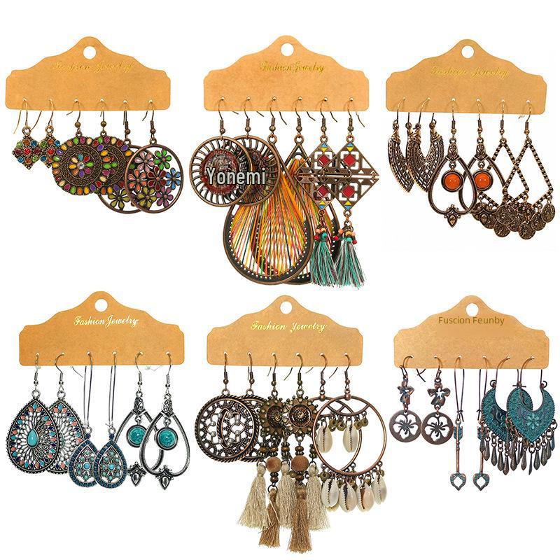 

Trendy European & American Tassel & Water Drop Earrings Set