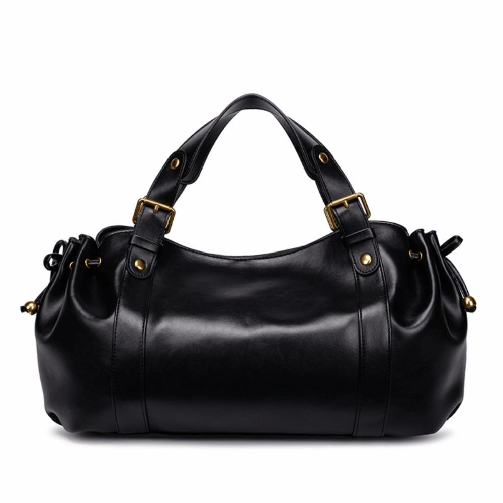 

Trend Black Coffee Women s Handbag Large Capacity Soft PU Leather Tote Bag Top-handle Satchel Dumpling Pack чорний