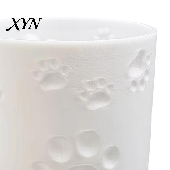 Thick Wall Flowerpot 3D Printed Cat Paw Print Flower Pot, Cute Small Plant Pot for Integrated Molding Desk, Animal Theme Planter Home Office,