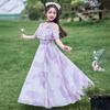 Süßes Prinzessinnen-Einteiler-Chiffon-Maxikleid mit Trägern für große Mädchen