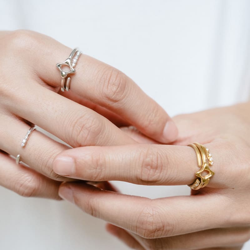 eveningbell [silver925] Tinsel ring (gold)