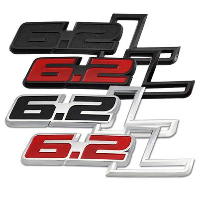 Autocollants Emblème de Voiture 3D Logo 6.2L Badges Autocollants pour Ford F150 6.2L Hummer H2 C7 Camaro 6.2 L Mercedes Dodge Challenger