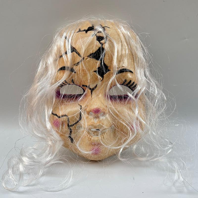 1Pcs Scary Ghost Mask Costume Props Chucky Ghost Doll Mask Halloween Full Face Helmet Masquerade Scary Cosplay Party Headwear