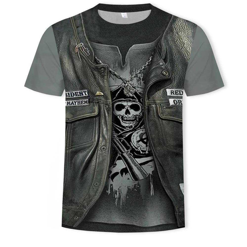Sommer gefälschte zweiteilige Herren T-Shirt 3D Digital gedruckt Kurzarm T-Shirt Top