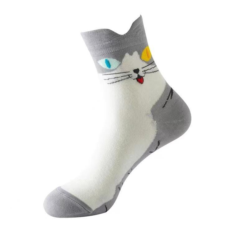 4 Pair Women Students Funny Socks Cute Cartoon Fun Funky Cat Warm Ladies Sock