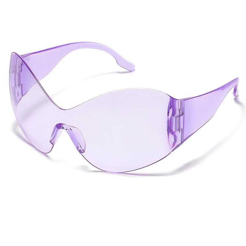 Europäische und amerikanische neue Hot Girl Sonnenbrillen-Technologie Futuristische einteilige Millennium-Stil Sonnenbrille Randlose Sonnenbrille