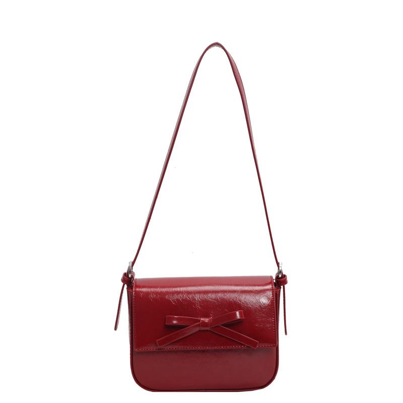 

Текстурная модная женская сумка на плечо, новая весенне-летняя модная маленькая квадратная сумка с бантом, сумка на плечо, тренд бордовый
