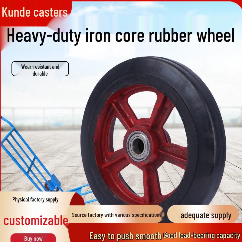 Tiger 10" & 12" Tyst Kraftig Gummibromsad Hjul för Syreflaskvagnar