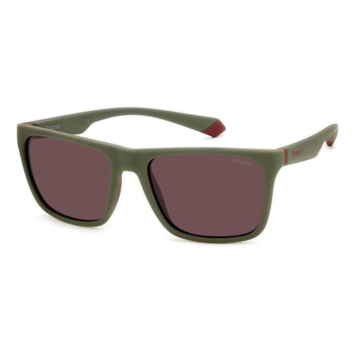 Lunettes de Soleil - POLAROID - PLD 2141/S - Couleur 0L9 MATTKHAKI BURGUNDY - Monture en caoutchouc - Unisexe