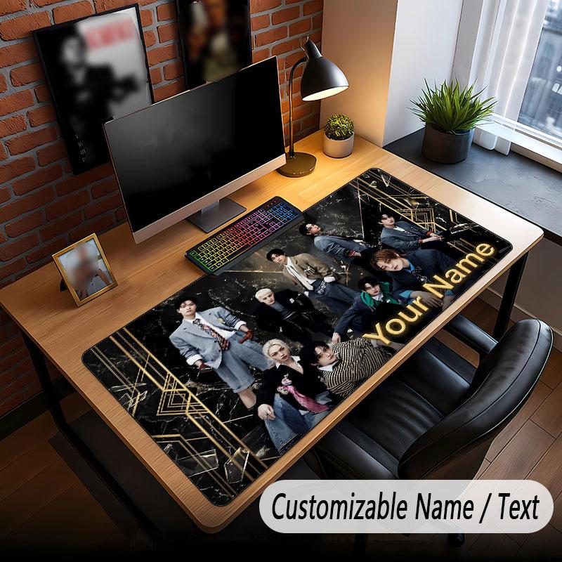 Custom Name Extended Mouse Pad,Stray Kids Gaming Desk Mat For Home Office Desktop Decor