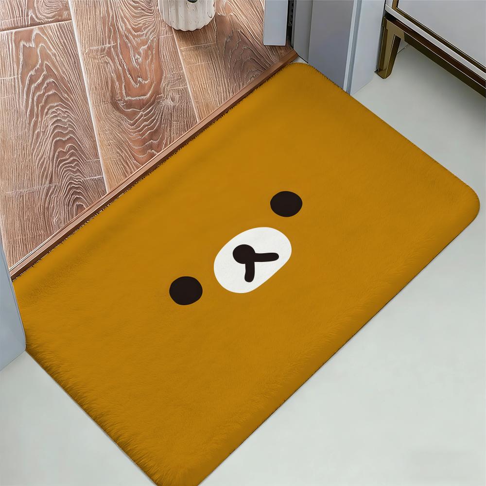 Kwaii Cute P-RilakkumaS Floor Mat Cozy Flannel Soft Thick Non-Slip Mat For Living Room Bedroom Kitchen Decor Rugs