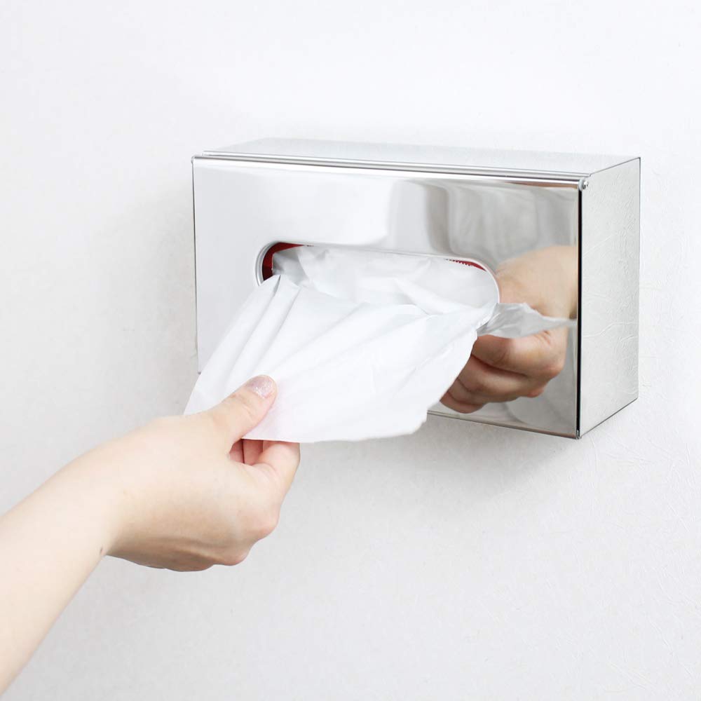 Köchel Tissue Box Case, Stainless Steel, 2-Way, Flat Laying, Wall Mount, Black, Matte Black