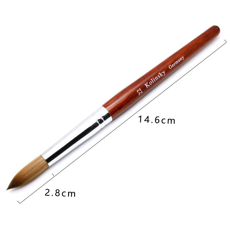 Acrylic Nail Brush Red Wood Handle Gel Builder Manicure Brush Nail Art Tools Nail Salon Size 8-24