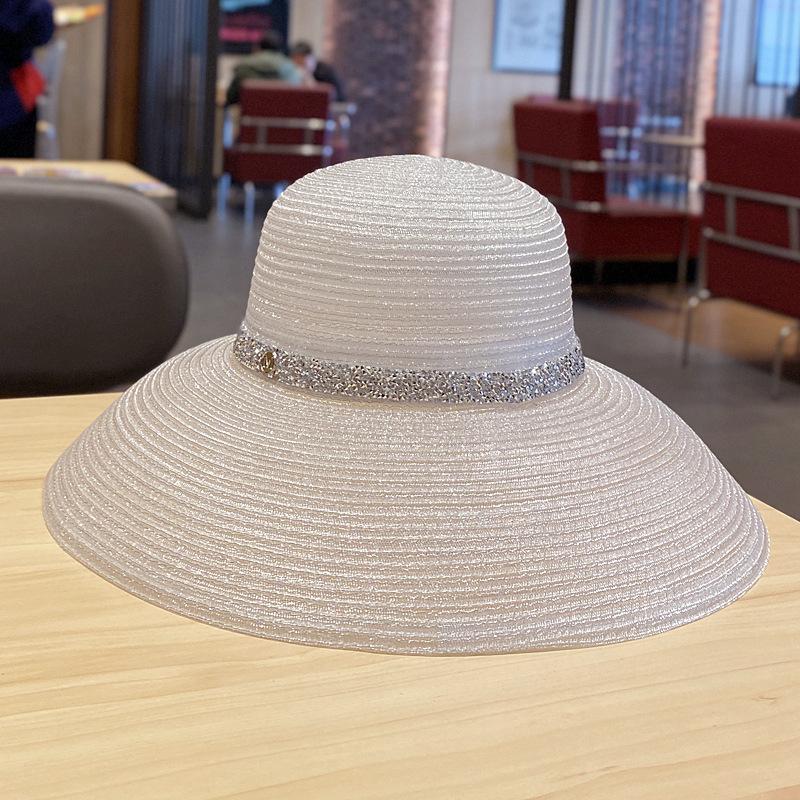 

JYL TS DIY Cutout Straw Hat M Logo Sun Protection Woven Straw silverywhite_Adjustable56-58cm цукерки apple червоний колір