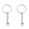 Iron Flat Ring Keychain Hanging Lobster Buckle Chain Buckles Connector For DIY Jewelry Making